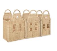 CuddleCo Dutch Storage Baskets - Natural Rattan Nursery Storage Set for Toys, Baby Essentials, and Organising - Stylish & Practical Home Organisation (Set of 3)