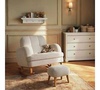 CuddleCo Etta Cuddle Nursing Chair & Foot Stool - Boucle Mushroom