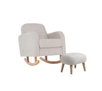 CuddleCo Etta Nursing Chair & Foot Stool - Boucle Mushroom