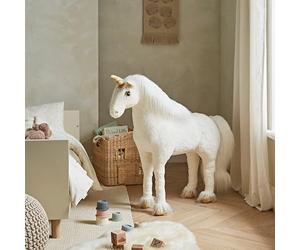 CuddleCo Giant Standing Unicorn Plush Toy - Large Soft Stuffed Animal, Cuddly Unicorn Toy for Kids, Magical Nursery Decor, Plush Toys for Girls and Boys - Gold Dust