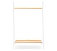 CuddleCo Nola Baby Clothes Rail - Dress up Clothing Rack with Shoe Shelf - Open Storage Hanging Rail Nursery Furniture White & Natural