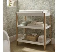 CuddleCo Nola Baby Changing Table - White Baby Changing Unit with 2 Large Shelves, Open Storage Space, Sustainable, Raised Sides for Safety, Suitable for Children Up to 11kg