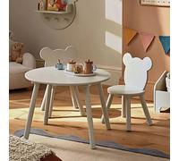 CuddleCo Play House Bear Table & 2 Chairs - Pebble