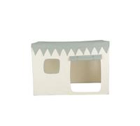 CuddleCo Play House with Bunting in Sea Salt - Encourages Imaginative Play with Roll-Down Door, Peek-Through Windows, Soft Cotton Canvas, Lightweight Design, Folds Away Neatly