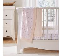 CuddleCo Reversible Comforter Blanket in Ditsy Cherry - 100 x 75cm Baby Blanket, 100% Cotton, Newborn Essentials, Soft & Snuggly for Infants, Perfect Baby Gift