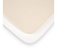 CuddleCo Universal Crib Sleeper Sheets 2pk - 90 x 50cm - Premium 100% Cotton Moses Basket Fitted Sheet Set for Next To Me Cribs and Cradles - Soft & Breathable Bedding Essentials (Cashmere Waffle)