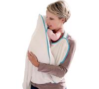 Cuddledry Hands Free Baby Bath Towel | Luxuriously Soft Bamboo & Cotton Hooded Baby Towel | Apron Towel for Safe Babies Bathtime | Perfect Newborn Gift | Blue Edging