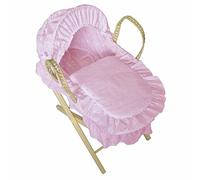 Cuddles Collection Dolls Moses Basket With Stand (Pink)
