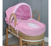 Cuddles Collection Moses Basket Bedding Set Universal Bedding (Pink Bears) - Basket Not Included
