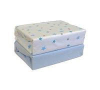 Cuddles Collection Moses Fitted Sheets (Magical Stars, Blue)
