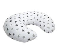 Cuddles Collection Nursing Pillow with 100% Cotton Cover - Removable Cover Breastfeeding Pillows for Comfortable Nursing Support Baby Pillow (Silver Twinkle)