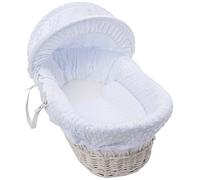 Cuddles Collection Wicker Moses Basket Dimple (White)