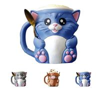 Cuddles, The Cat Ice Pint Holder, Ice Cream Pint Sleeves Cover with Handle, Reusable Ice Cream Sleeve, Popsicle & Beer Cozy Mug Containers, Leak Proof Pints Sleeves Cover Cooler (Blue)