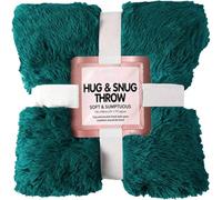 Cuddles Throws Hug & Snug Long Pile Fulffy Fur Fleece Blankets Super Soft Warm Cosy Couch Sofa Settee Bed Sherpa Fleece Throws Travel Multipurpose Large Blankets (Green GC, Double - 150x200cm)