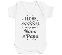 Cuddles with My Nana & Papa Baby Gift, Baby Boy Bodysuit, Baby Girl Bodysuit - 0-3 Months White