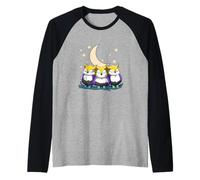 Cuddling Nonbinary Owls Lunar Pride Night Raglan Baseball Tee