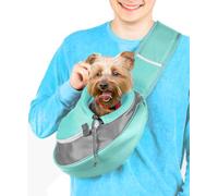Cuddlissimo! Pet Sling Carrier - Small Dog Puppy Cat Carrying Bag Purse Pouch -For Pooch Doggy Doggie Yorkie Chihuahua Baby Papoose Bjorn -Travel Front Backpack Chest Body Holder Pack To Wear (Teal-S)