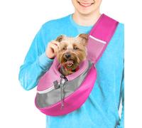 Cuddlissimo! Pet Sling Carrier - Small Dog Puppy Cat Carrying Bag Purse Pouch - For Pooch Doggy Doggie Yorkie Chihuahua Baby Papoose Bjorn - Hiking Front Backpack Chest Body Holder Pack To Wear (Pink)