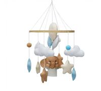Cuddly Baby Mobile with Elephant, Cloud & Star - Soft Bed Canopy for Babies Bed, Soothing Wind Chime Gripping Toy