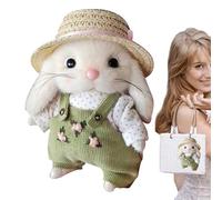 Cuddly Bunny Stuffed Animal | 5.5 Inch Soft Plush Rabbit Doll Gardener Bunny Plush Pendant Backpack Rag Do-ll Accessory | Cute Comfort Toy for Kids