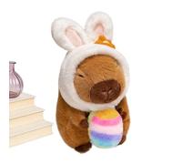 Cuddly Capybara Plush, 20cm Stuffed Toy, Plushs Toy with PP Cotton Velvet Build, Capybara Plush with Soft Material, Easter with Bunny Ear Hat Design, Home and Travel Toys for Sofa and Nursery