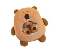 Cuddly Capybara Plush, Soft Stuffed Toy, 12x8 Inches Snack Bag Pillow with Warm Filling, Fuzzy Fabric Brown Doll, Animal with Huggable Design, Kids Comfort for Play and Nap