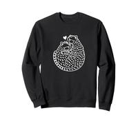 Cuddly Cheetah Couple Heart Line Art - Cute Africa Love Sweatshirt