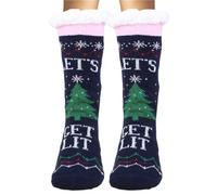 Cuddly Christmas Socks Women's Non-Slip Socks Thick Warm Winter Socks Cuddly Soft House Socks Non-Slip Hut Socks Cute Cuddly Socks Household Socks Mum Grandma