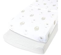 Cuddly Cubs Changing Pad Covers - 2 Pack - Snuggly Soft Plush Cotton Changing Table Covers for Boy, Girl - Fits Perfectly on Summer Infant and Other 16 x 32" Baby Changing Table Pads - Grey Stripes