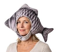 Cuddly Fish Head Hat, Plush Fish Breathable Crazy Costume, Funny Fish Head Hat - for Halloween, Birthday Parties, Stage Shows, Costume, Carnival, Masquerade, Club, Photography, Children, Adults