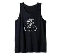 Cuddly Goat Couple Heart Line Art - Cute Barnyard Aries Love Tank Top