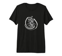 Cuddly Iguana Couple Heart Line Art - Cute Mexico Love Premium T-Shirt