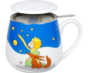 Cuddly Mug with Strainer, Lid and Banderole The Little Prince Best Friends | 420ml Tea Mug with Strainer Porcelain - For Loose Tea