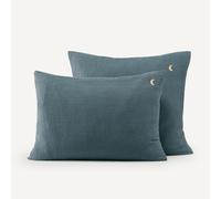 Cuddly Organic Cotton Muslin 200 Thread Count Pillowcase Twilight Blue