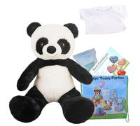 Cuddly Panda Teddy Bear - Build your own Teddy Bear Making Kit with White T-Shirt - 16"/40cm - no sew