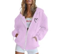 Cuddly Pullover Women's Fluffy Casual Printed Women's Hoodie with Zip and Pockets, Long Sleeve Fleece for Everyday in the Winter Season Witch Hit, purple, M