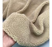 Cuddly Sherpa Fleece Lining Fabric Thick Faux Plush Fur Fabric for DIY Sewing Crafts Coat Costume Thermal Lined Material Pillow Rugs(Color:tan)