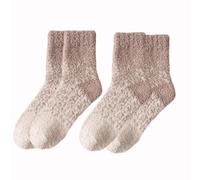 Cuddly Socks 2 Pairs Warm Plush Socks Short Traditional Socks Thick Bed Socks Men's Slipper Socks Elasticity Sleeping Socks Coral Fleece Indoor Stocking for Home Winter Christmas