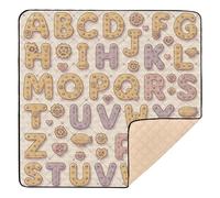 Cuddly Steampunk Alphabet Seamless Pattern Cute Foldable Baby Gym & Activity Mat for Indoor Outdoor 1-Piecing Infant Play Activity Mat for Baby Kids Toddlers Infants, 50'' x 50''