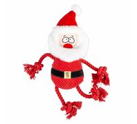 Cuddly stuffed dog toy with rope Santa Claus Duvoplus X-Mas
