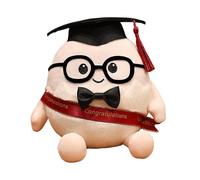 Cuddly Toy Cute Graduation Egg With Doctoral Cap & Glasses Soft Stuffed Animal Graduation For Students Perfect Season & For College High Grads