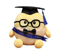 Cuddly Toy Cute Graduation Egg With Doctoral Cap & Glasses Soft Stuffed Animal Graduation For Students Perfect Season & For College High Grads