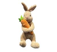 Cuddly Toy Easter Bunny Teddy 20cm or 40cm, Plush Toy, Easter Bunny Doll with Carrot, Soft Rabbit Toy for Boys and Girls, Cute Birthday and Party Decoration Headband (Brown2, A)