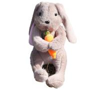 Cuddly Toy Easter Bunny Teddy 20cm or 40cm, Plush Toy, Easter Bunny Doll with Carrot, Soft Rabbit Toy for Boys and Girls, Cute Birthday and Party Decoration Headband (Brown1, A)