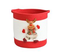 Cuddly Toy Storage - Christmas Baskets Empty, Wicker Laundry Basket, Christmas Rope Basket, Festive Storage Bin, Durable Woven Design, Spacious Handle, Multi-Purpose, Perfect For Chocolate Fruit Snack