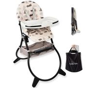 CuddoBaby Purrfect High Chair for Babies & Toddlers, Foldable Highchair with Weld-in-One Stable Base, 5-Point Harness, Large Adjustable Tray, Storage Bag, Waterproof PU Leather, Unisex - Friends