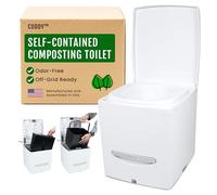 Cuddy Composting Toilet - Odorless, Waterless & Self-Contained. Perfect for Vans, Boats, RVs, Cabins & Off-Grid Living. 3.9 Gal Capacity, Easy to Empty, No Chemicals, 12V Fan, Internal Carbon Filter