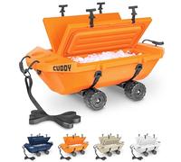 CUDDY Crawler Cooler with Wheels - 40 QT Amphibious Floating Cooler and Dry Storage Vessel - Orange
