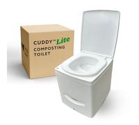 Cuddy Lite Layering Compost Toilet - for Camping, Boats, RVs, Campervans & Tiny Houses - Urine Full LED Indicator, Fan, Carbon Filter, Urine Diverting Solids Cover, Easy Clean - Affordable & Compact