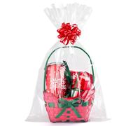 CUDICY 20pcs Cellophane Bags 12x18 Cellophane Wrap for Gift Baskets Large Clear Party Favors Clear Treat Plastic Gift Bags Packaging for Cookie